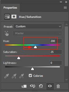 Using the Hue Slide Change the Color of Your Eyes