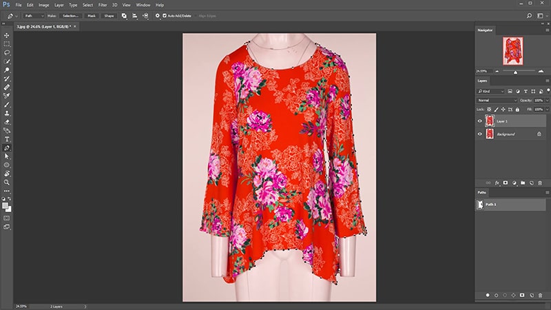 Selecting the rest of the cloth carefully