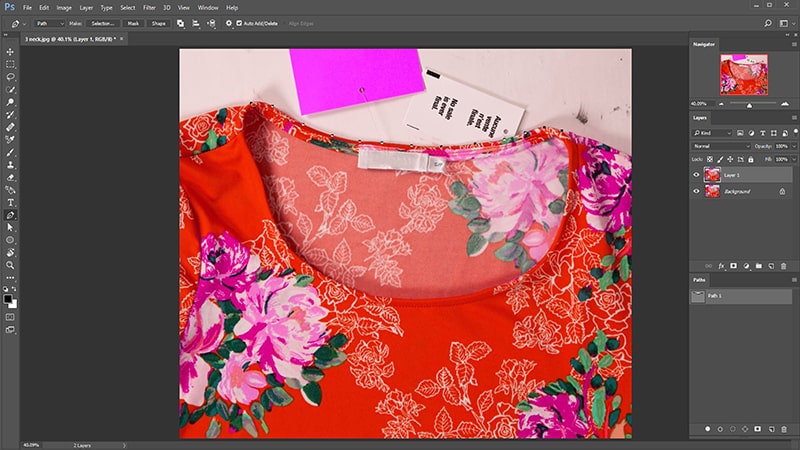cropped part in front of the first image