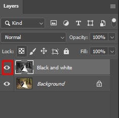 Black and white layer off