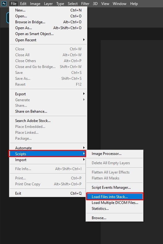 Load files into stack