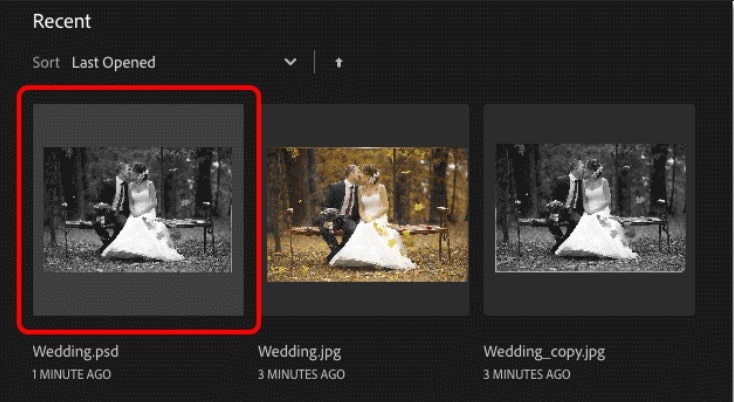 Reopening the Photoshop document