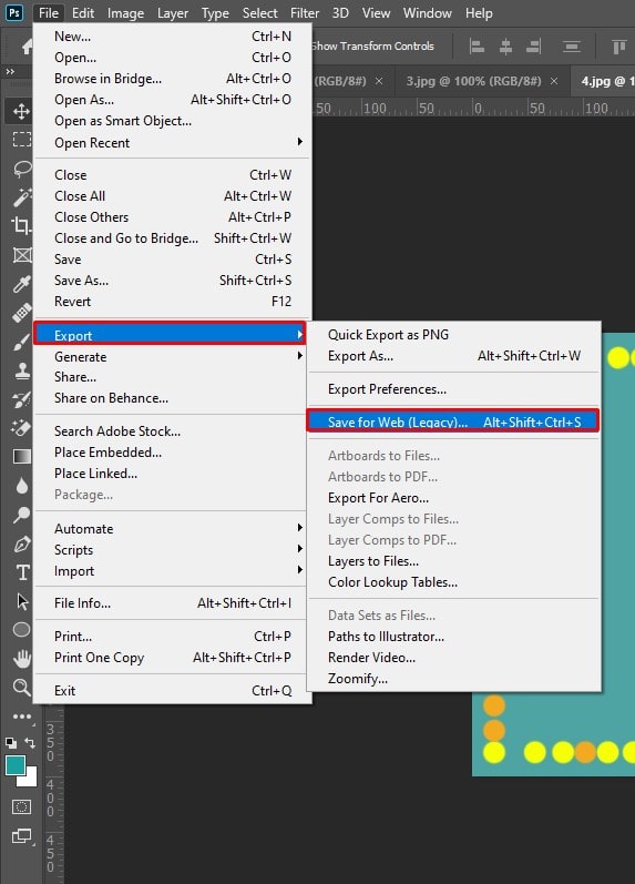 Save and Export the GIF In Photoshop