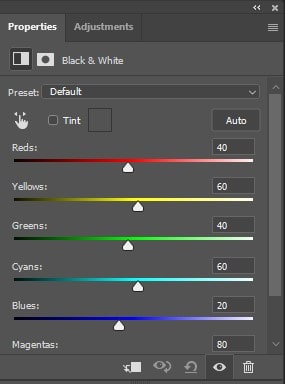 adjustment's dialog box