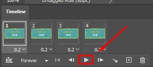 clicking on the play icon