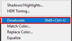 select the Desaturate