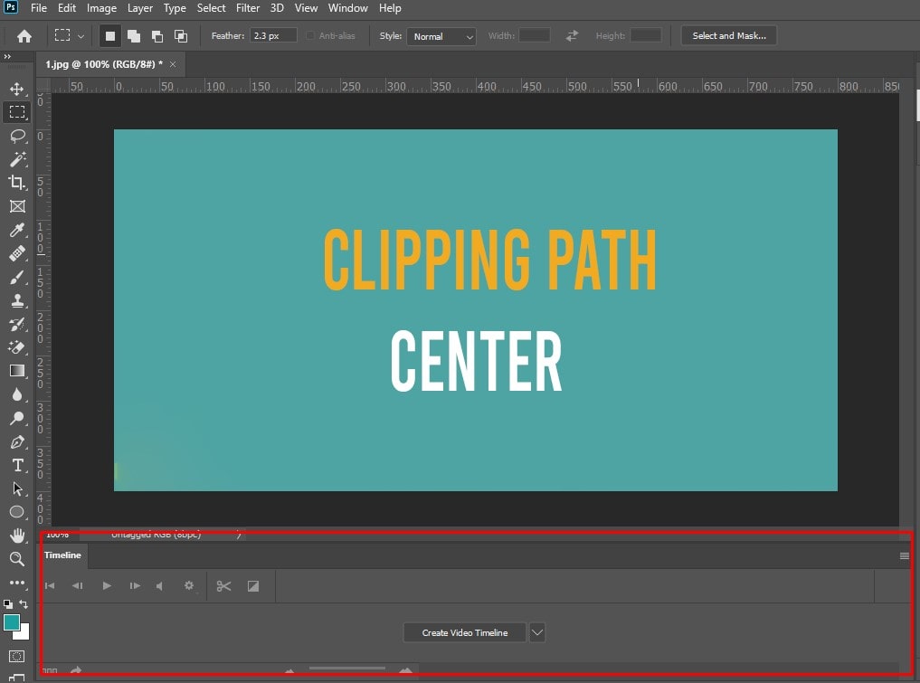 timeline window will open at the bottom