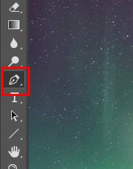 Pent tool on the toolbar