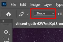Select the Shape Mode