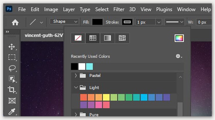 click and pick a color