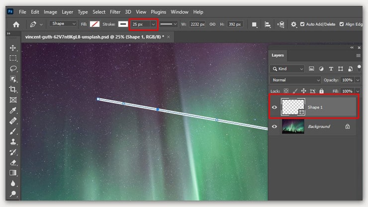 create thicker lines using the Pen tool