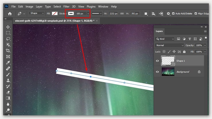 creating thicker lines using the Pen tool