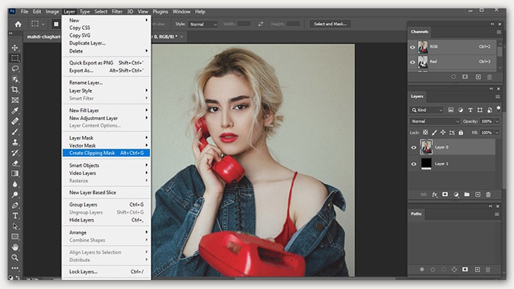 Create Photoshop Clipping Mask
