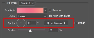 Selecting Gradient Angle