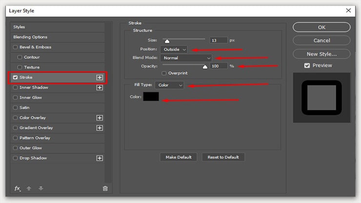 open the Layer Style Panel