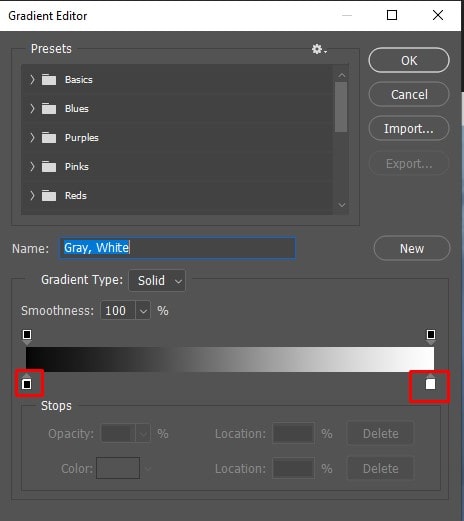 use a gradient from the preset