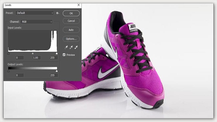 Adjust White Background Using Levels