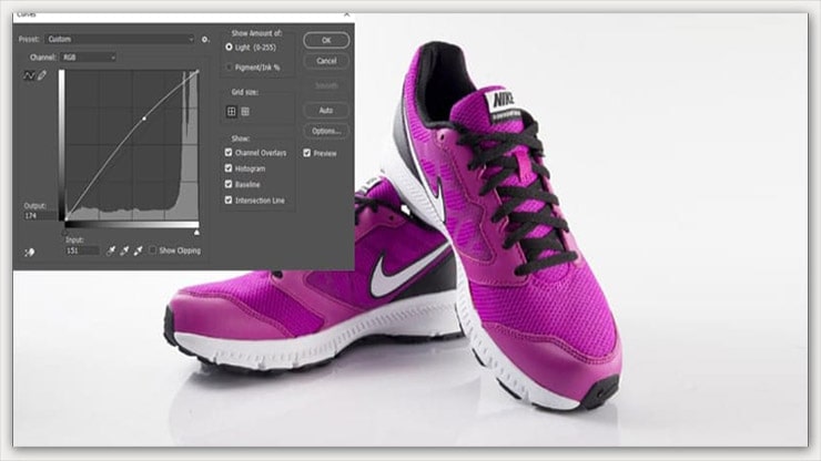 Modify White Background Using Curves