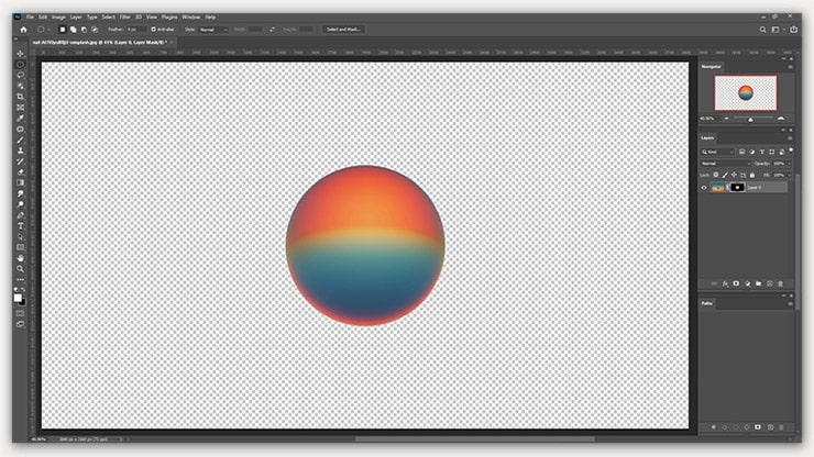 Make Image Transparent with Elliptical Marquee Tool