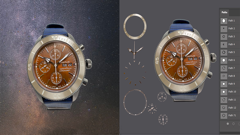 Multiple clipping paths for different product parts