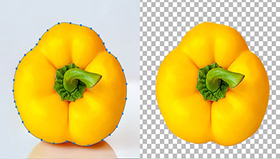 Clipping path service — product isolated with a hand-drawn path