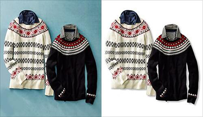 Clothes photo editing service — wrinkles removed and seams straightened on a garment