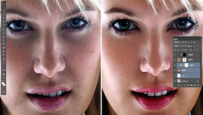Photo retouching service — dust and blemishes removed from a shot