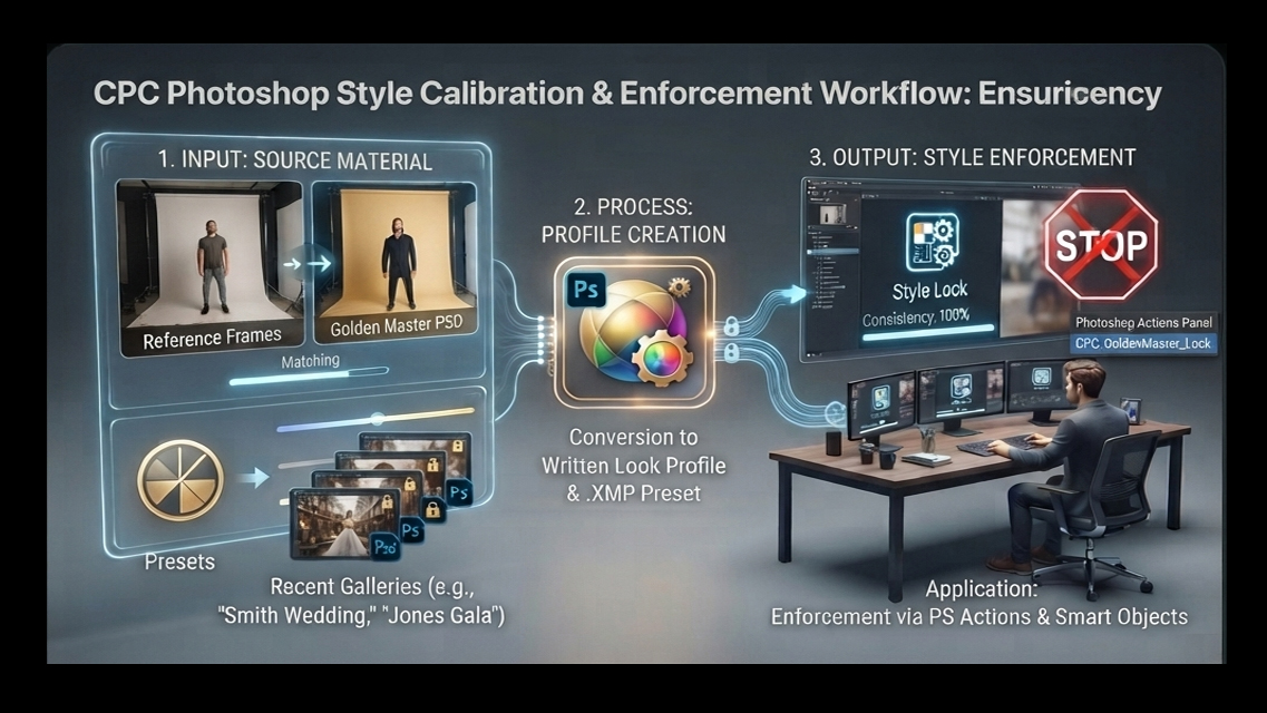 Reference frames and presets used to build a studio look profile