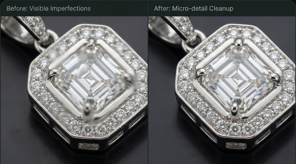 Removing dust and scratches at high magnification