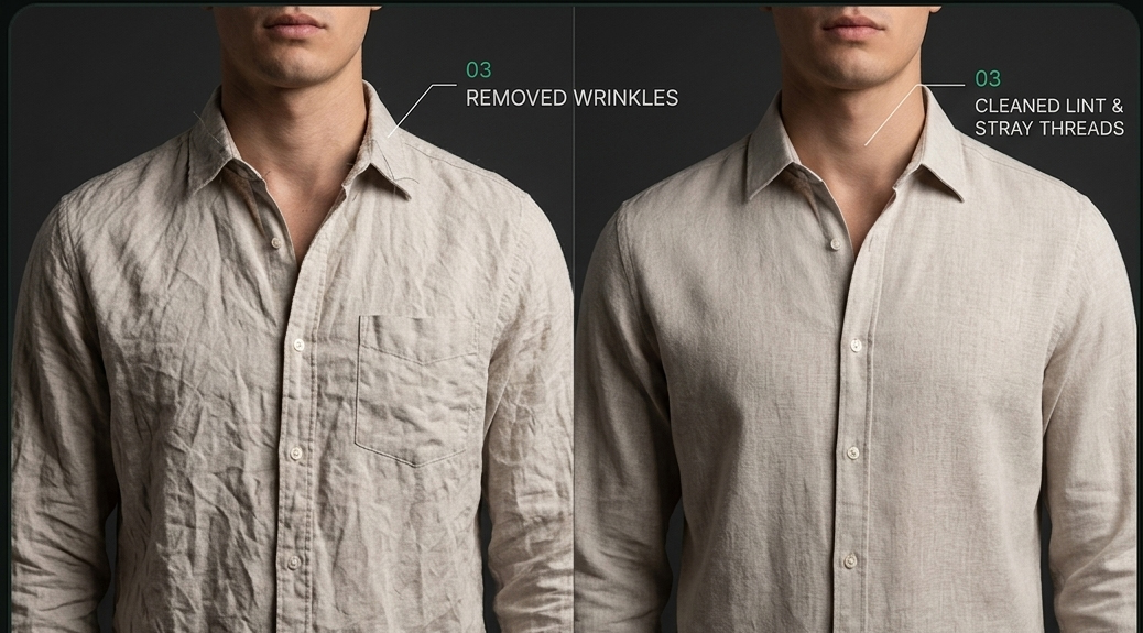 Retouching model and garment details