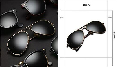 Sunglass photo editing service — lens glare controlled on eyewear