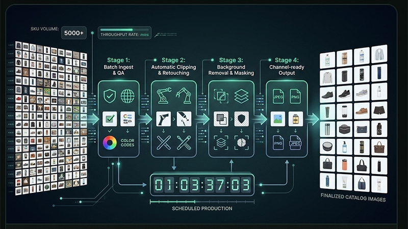 High-volume image editing pipeline for manufacturers