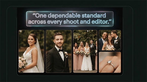 A batch of images colour-matched to one consistent standard