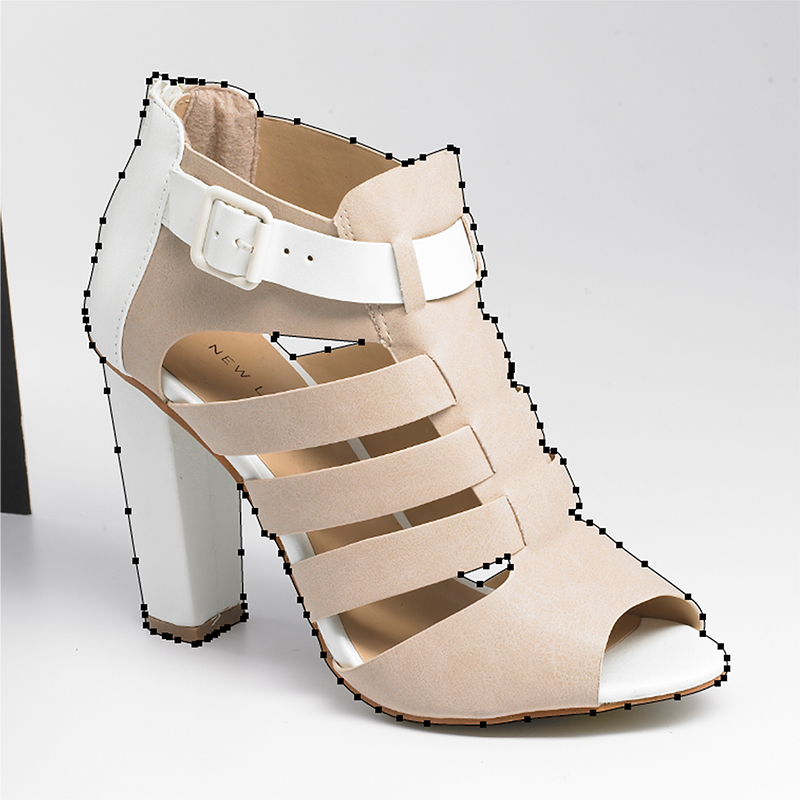 Clipping Path before editing — Footwear example